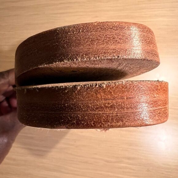 Freebird by Steven Golden Cream Leather Snake Embossed Slide Sandals Size 10 - Picture 9 of 10